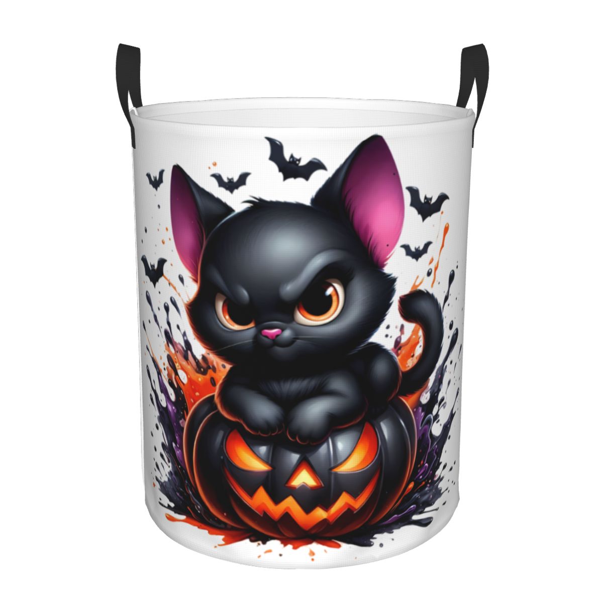 Baby Nursery Hamper - Halloween gato preto abóboras cesta de