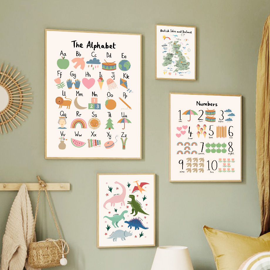Baby Nursery Animal Pictures - Mapa do Mundo Animal com Dinossauros,