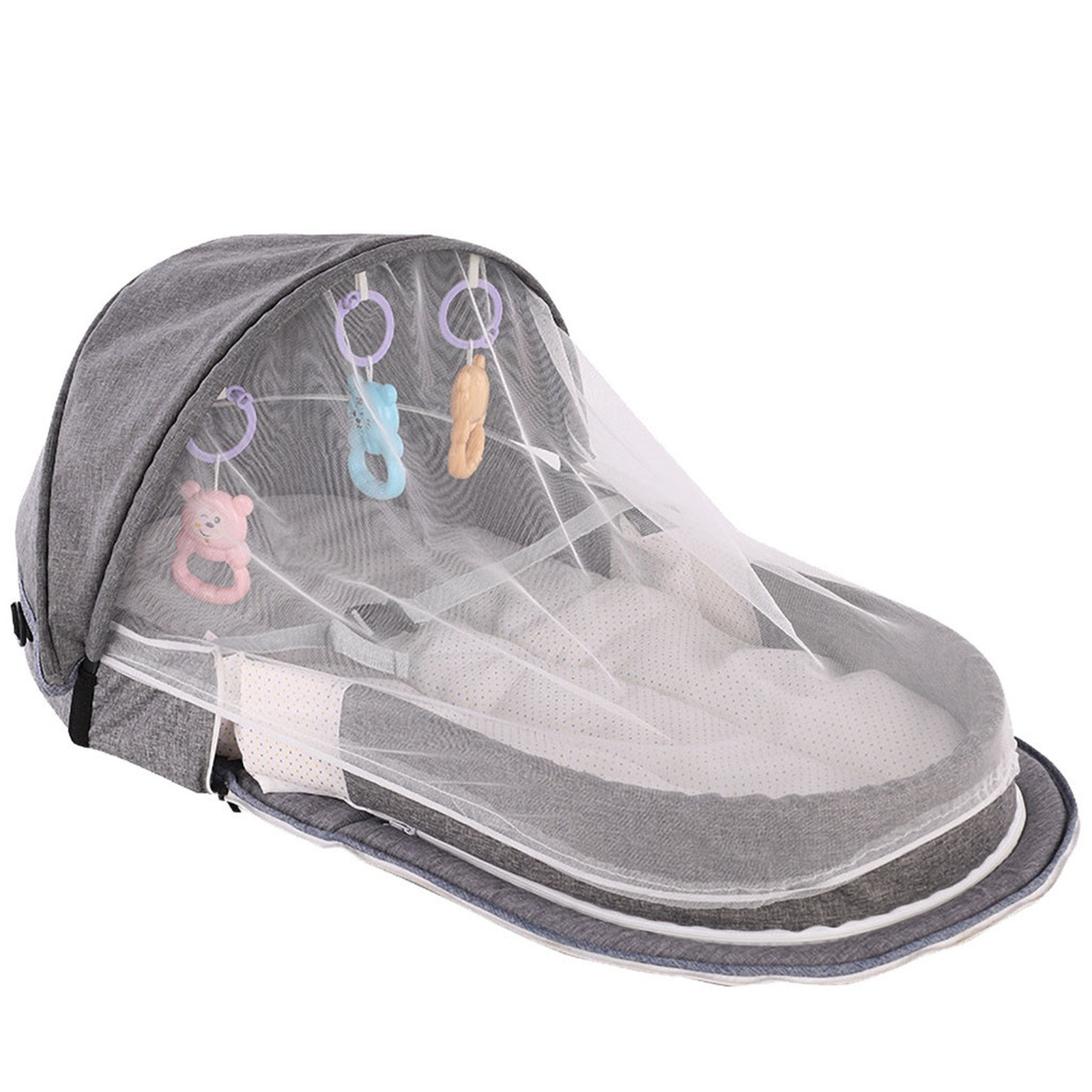 Baby Nursery Hamper - Berço dobrável portátil com rede e