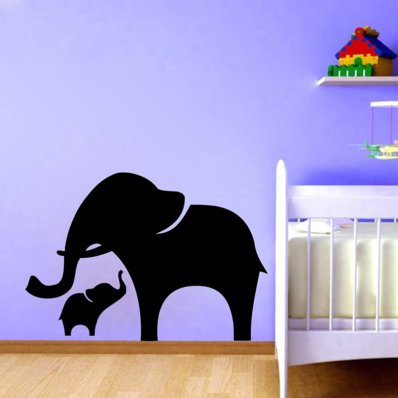 Baby Nursery Vinyl Wall Stickers - Mamãe e bebê elefante decalque da