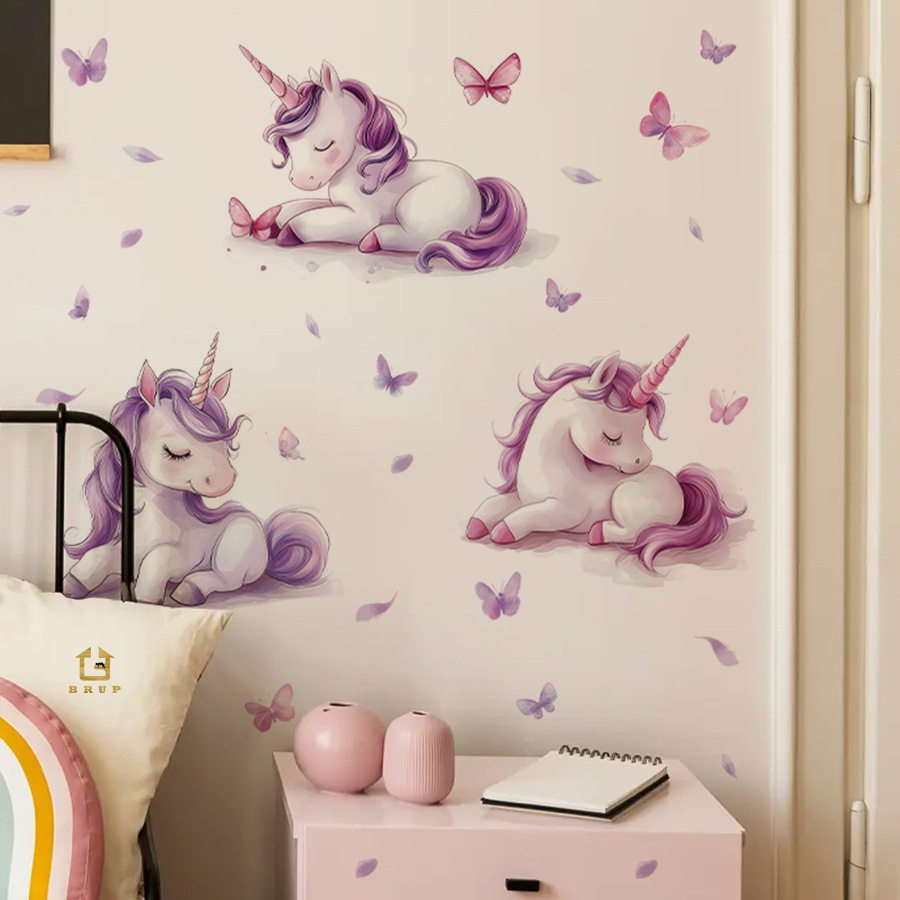 Baby Nursery Vinyl Wall Stickers - Adesivo de parede de unicórnio fantasia