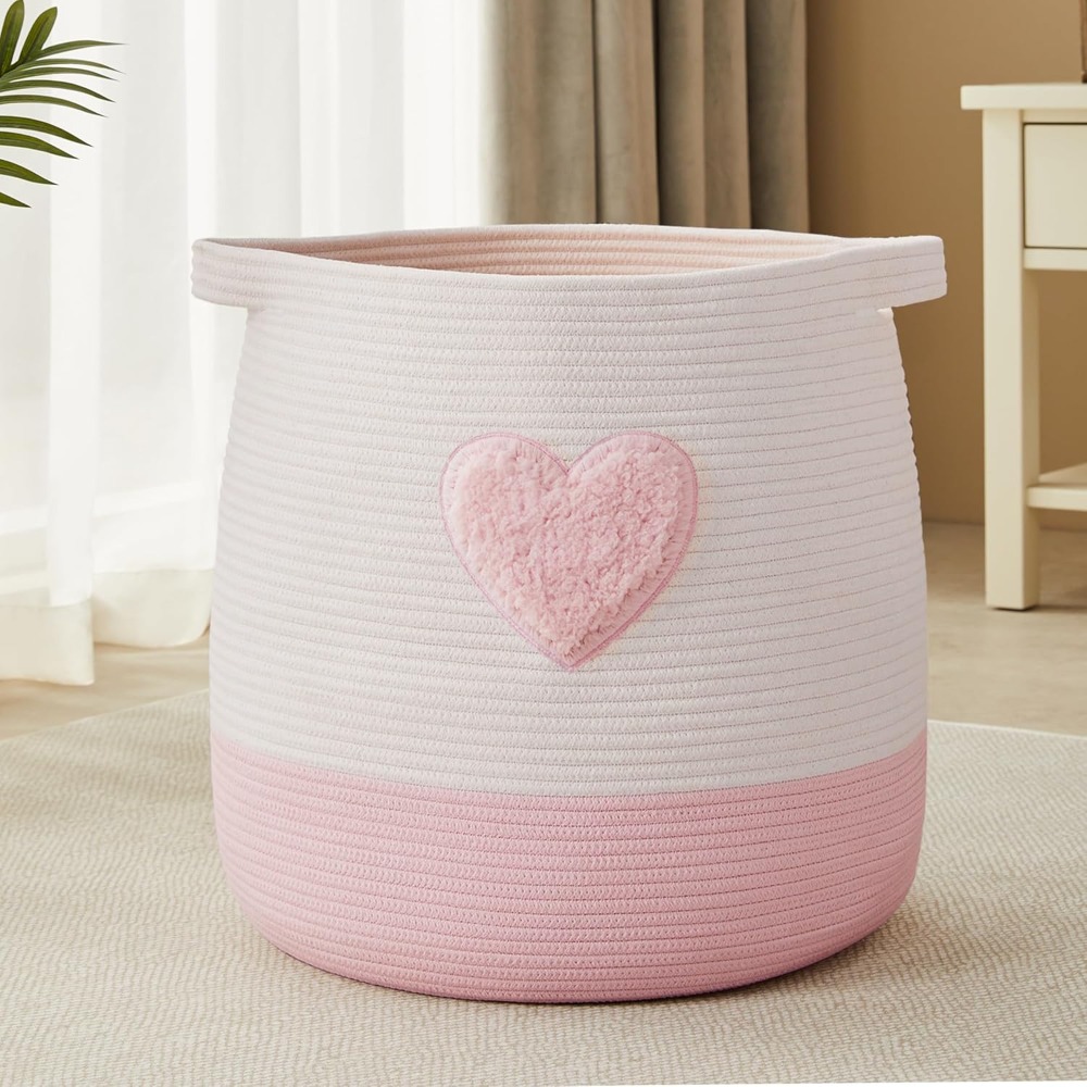 Baby Nursery Hamper - Cesto de lavanderia rosa para crianças,