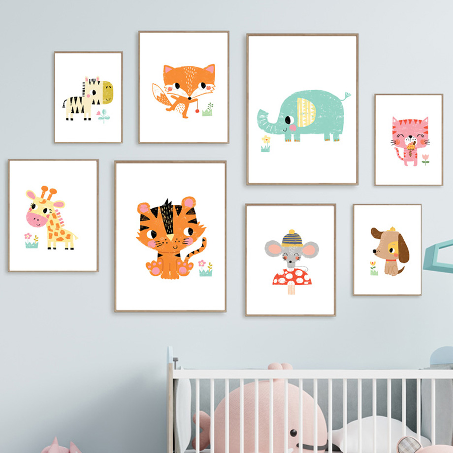 Baby Zoo Nursery - Arte de Parede para Quarto de