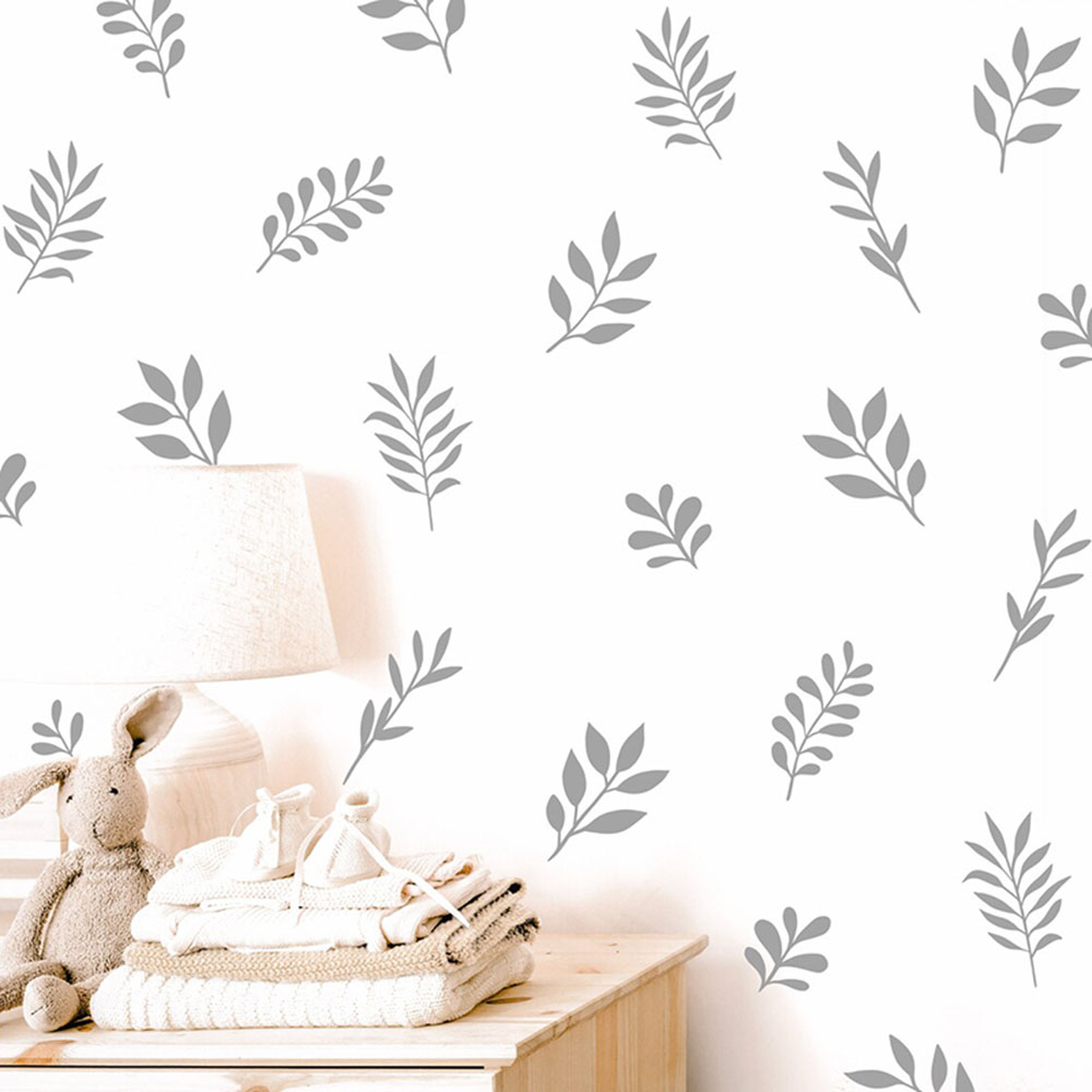 Baby Nursery Vinyl Wall Stickers - 41 pçs folha botânica adesivo de