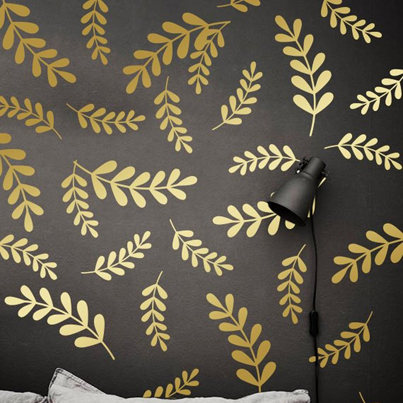 Baby Nursery Vinyl Wall Stickers - Folha botânica floral adesivo de parede