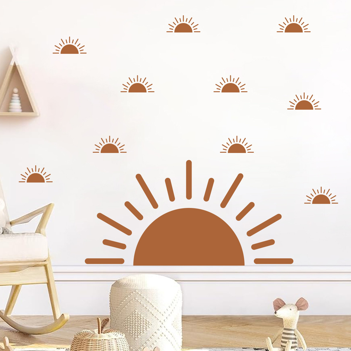 Baby Nursery Vinyl Wall Stickers - Boho meio sol adesivo de parede