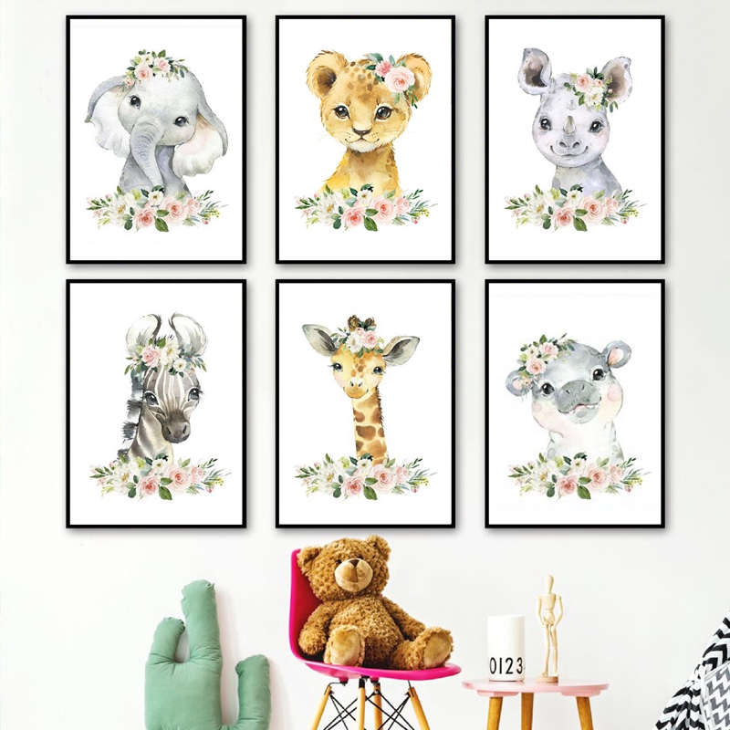 Impressões em tela de animais  - Baby Nursery Animal Pictures avaliação e preço