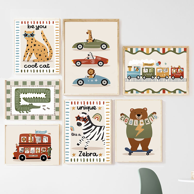 Arte de Parede Engraçada com A - Baby Nursery Animal Pictures avaliação e preço