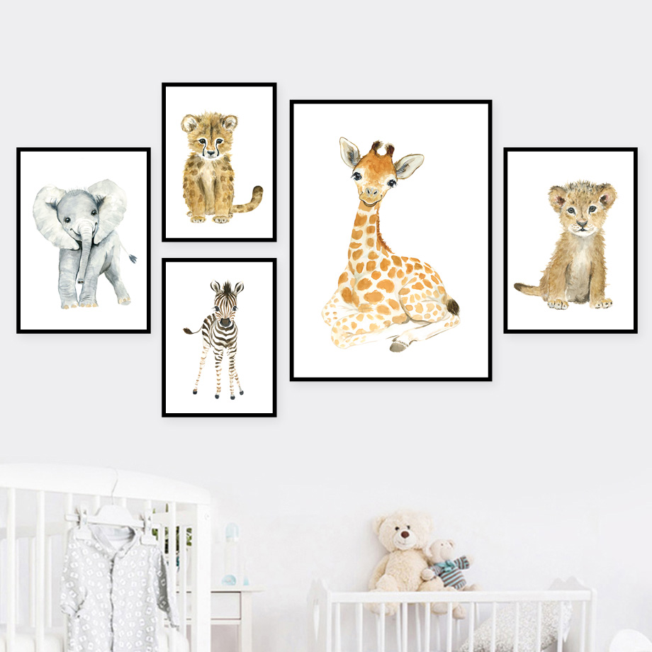 Elefante raposa zebra girafa l - Baby Nursery Animal Pictures avaliação e preço
