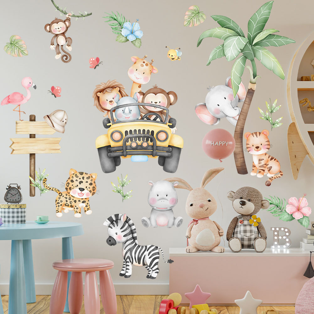 Quarto das crianças dos desenh - Baby Zoo Nursery avaliação e preço