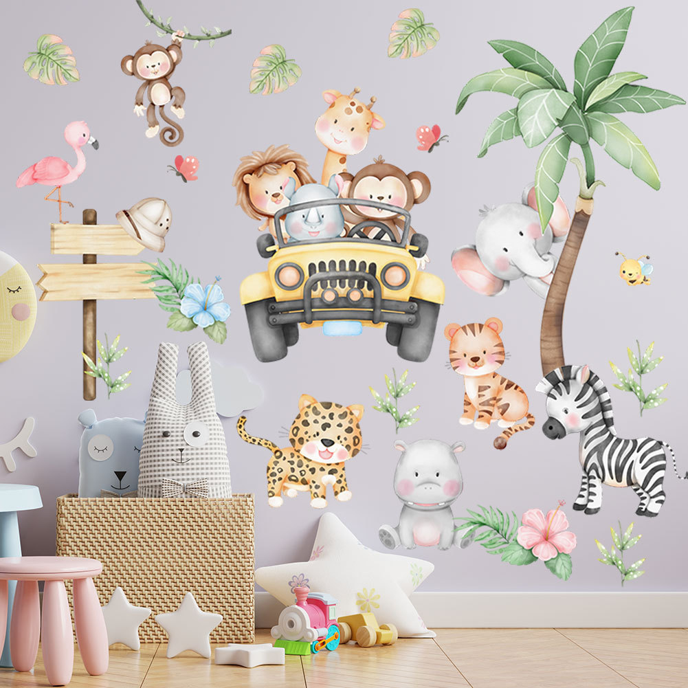 Quarto das crianças dos desenh - Baby Zoo Nursery avaliação e preço