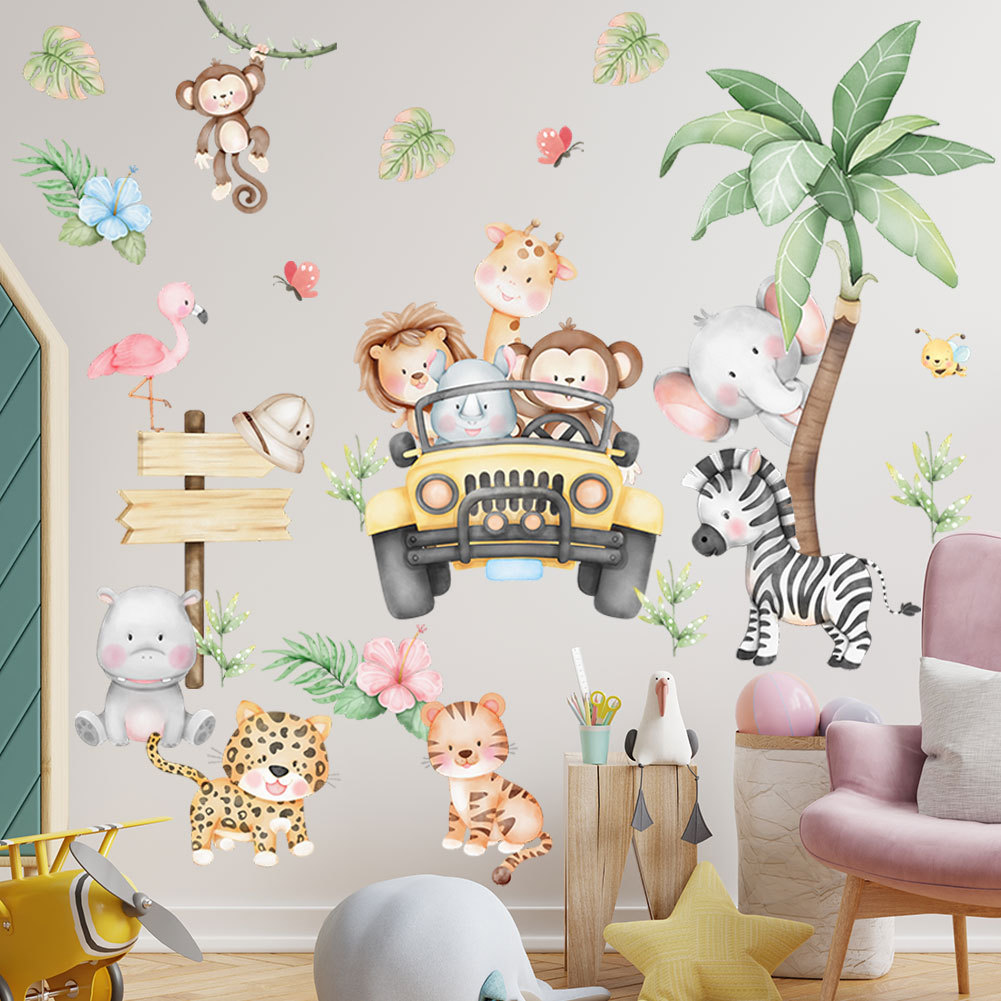 Quarto das crianças dos desenh - Baby Zoo Nursery avaliação e preço