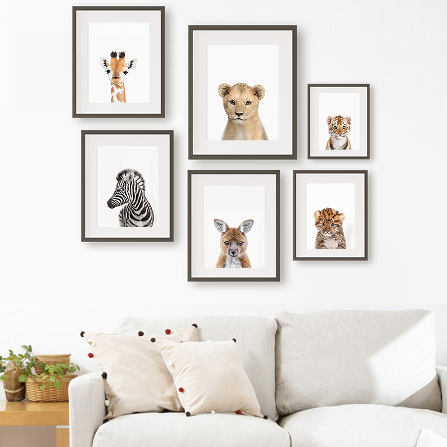1 peça de pintura em tela sem  - Baby Zoo Nursery avaliação e preço
