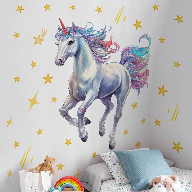 Adesivo de parede de unicórnio - Baby Nursery Vinyl Wall Stickers avaliação e preço