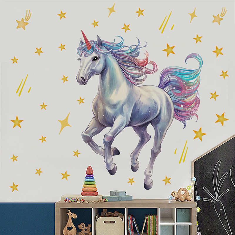 Adesivo de parede de unicórnio - Baby Nursery Vinyl Wall Stickers avaliação e preço