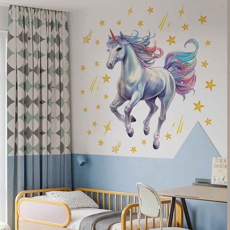 Adesivo de parede de unicórnio - Baby Nursery Vinyl Wall Stickers avaliação e preço