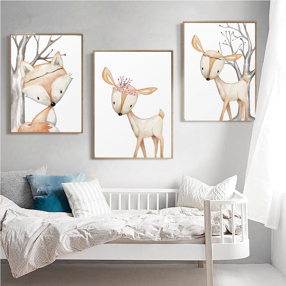 Pôster de coelho de desenho an - Baby Nursery Animal Pictures avaliação e preço