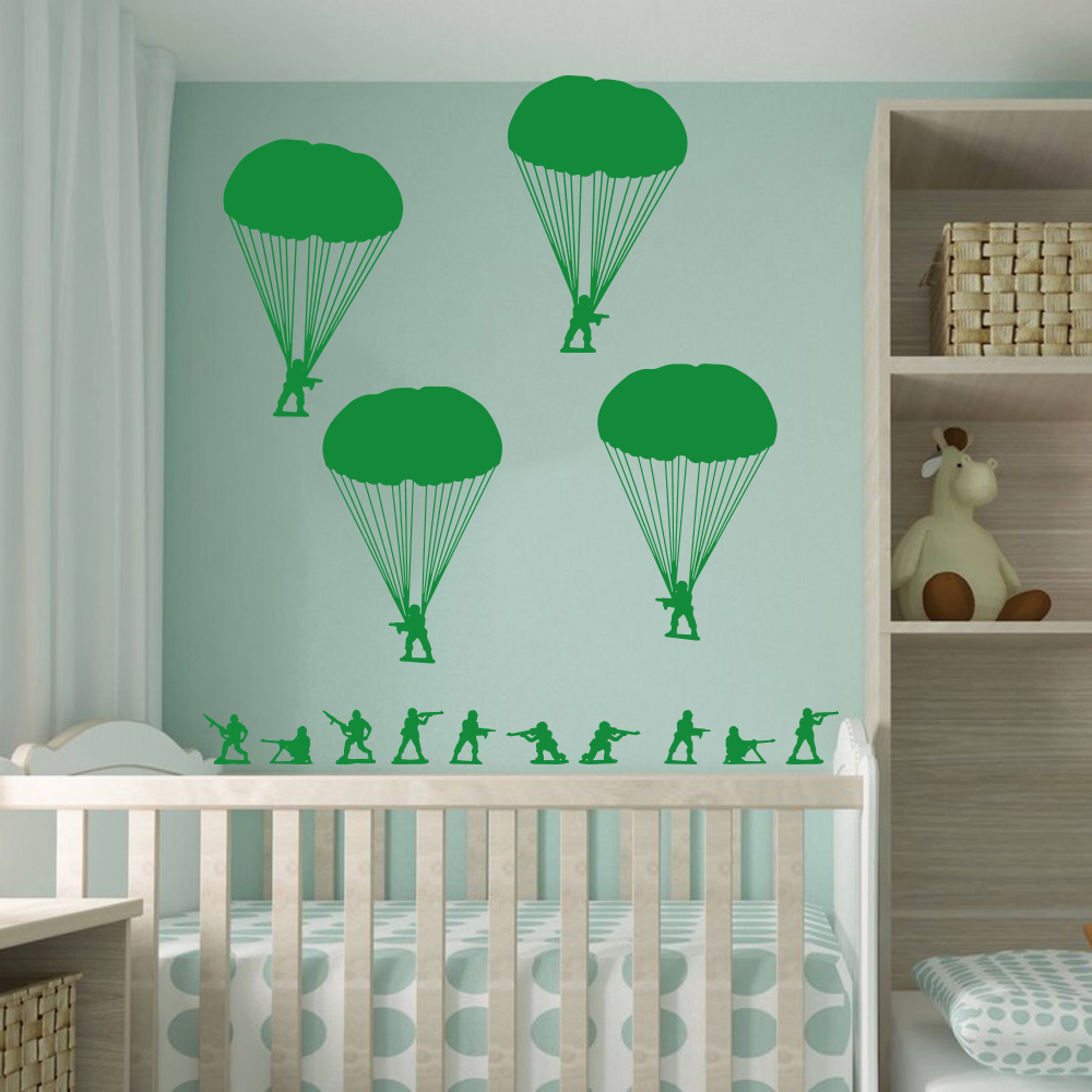 Exército homens soldados paraq - Baby Nursery Vinyl Wall Stickers avaliação e preço