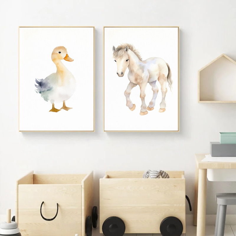 Aquarela Farm Animais Cartazes - Baby Nursery Animal Pictures avaliação e preço