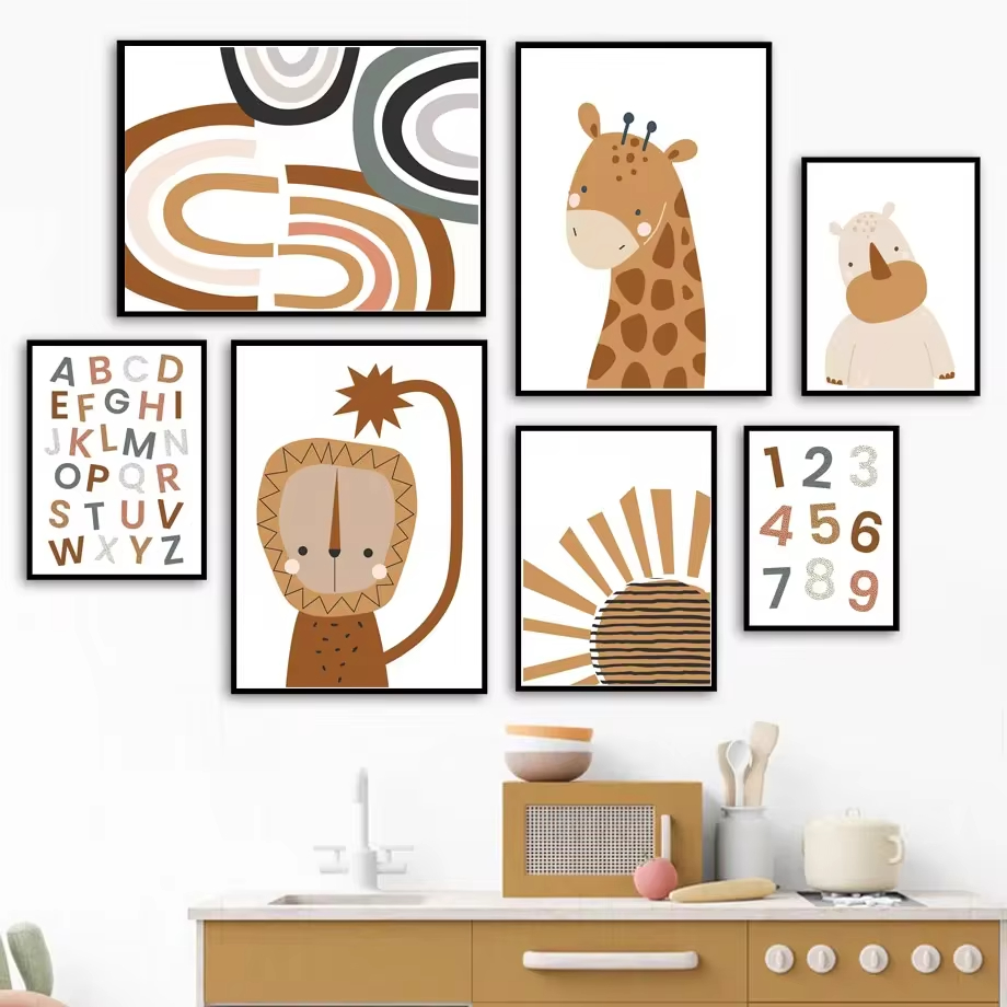 Boho Nursery Wall Art Print Ca - Baby Nursery Animal Pictures avaliação e preço