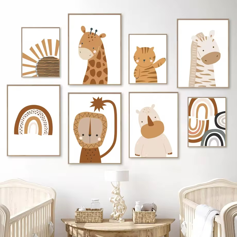 Boho Nursery Wall Art Print Ca - Baby Nursery Animal Pictures avaliação e preço