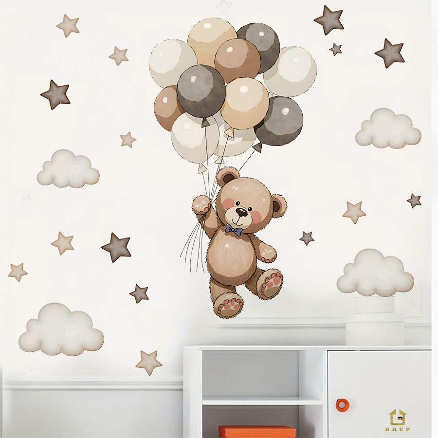 Balões de urso de pelúcia dos  - Baby Nursery Vinyl Wall Stickers avaliação e preço