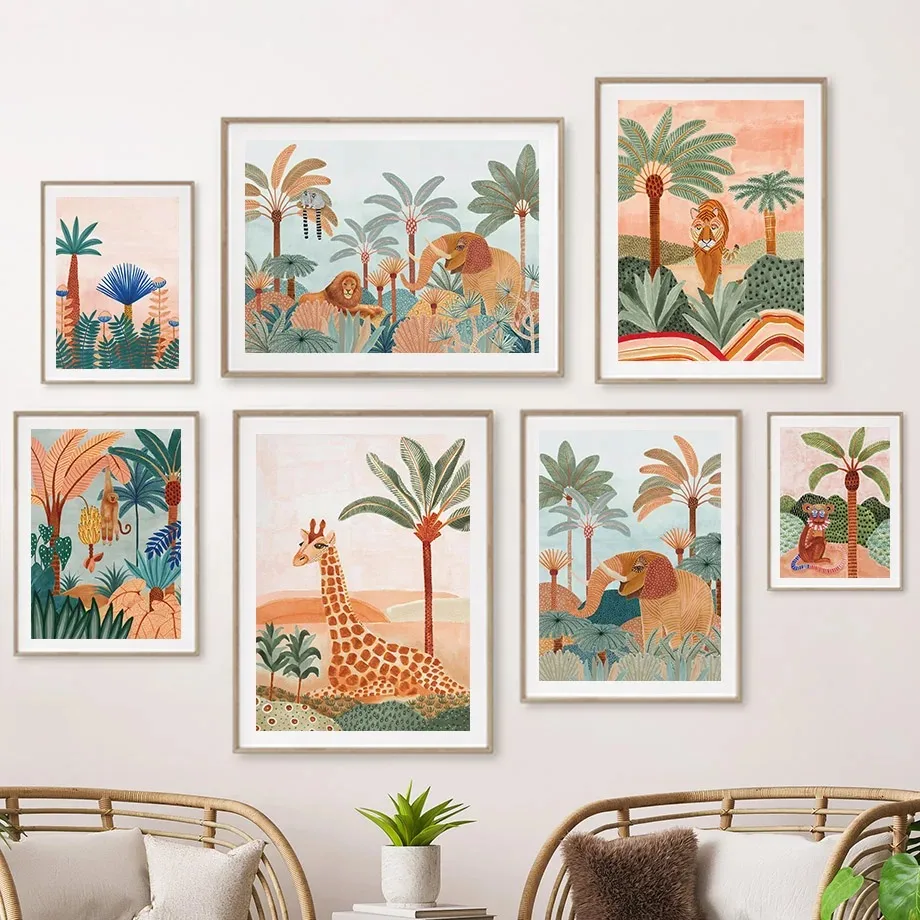 Pôster de Pintura em Tela com  - Baby Nursery Animal Pictures avaliação e preço