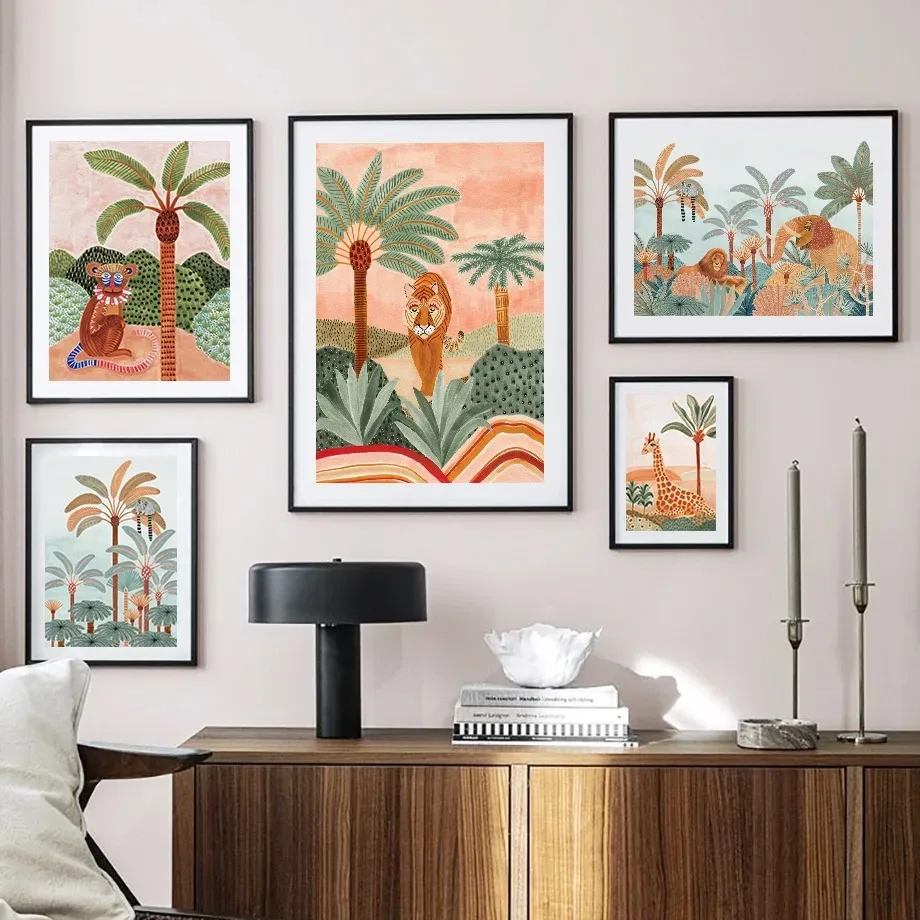 Pôster de Pintura em Tela com  - Baby Nursery Animal Pictures avaliação e preço