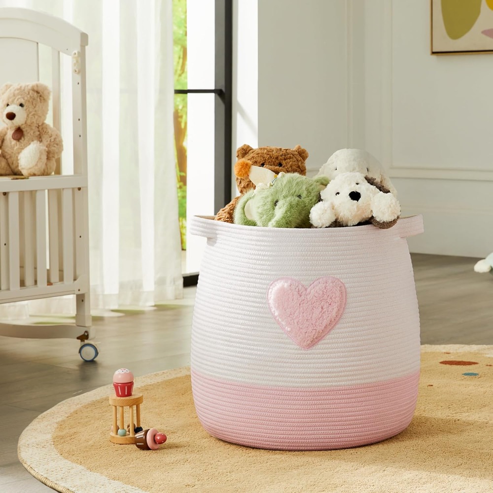 Cesto de lavanderia rosa para  - Baby Nursery Hamper avaliação e preço