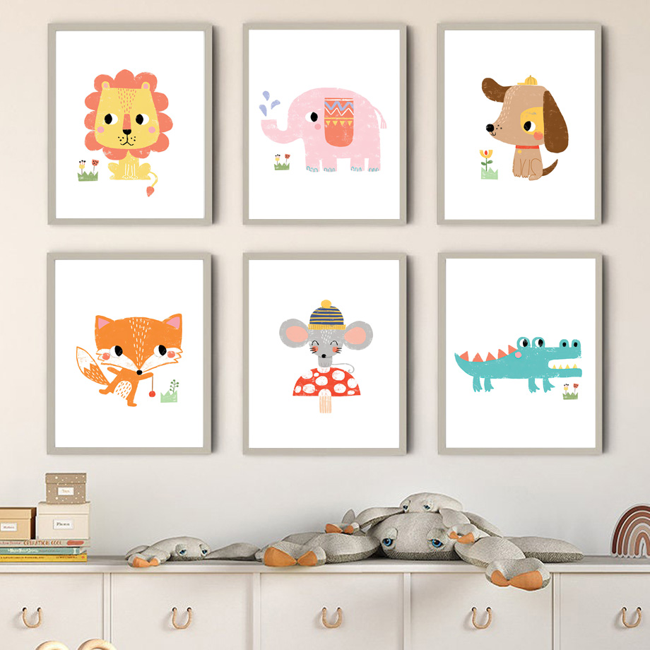 1 peça de Pintura em Tela sem  - Baby Zoo Nursery avaliação e preço