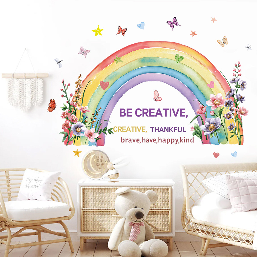 Aquarela arco-íris borboleta a - Baby Nursery Vinyl Wall Stickers avaliação e preço