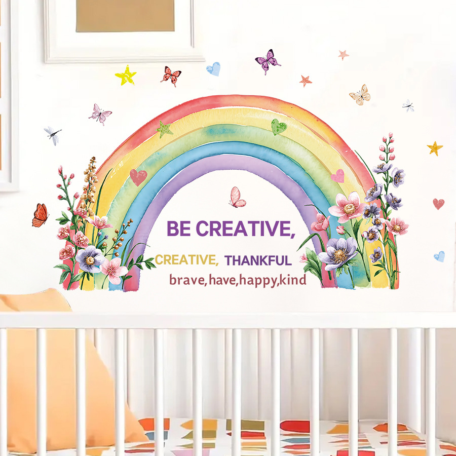 Aquarela arco-íris borboleta a - Baby Nursery Vinyl Wall Stickers avaliação e preço