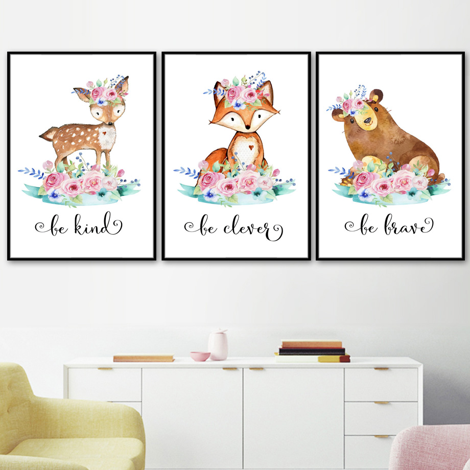 Desenhos animados raposa veado - Baby Nursery Animal Pictures avaliação e preço