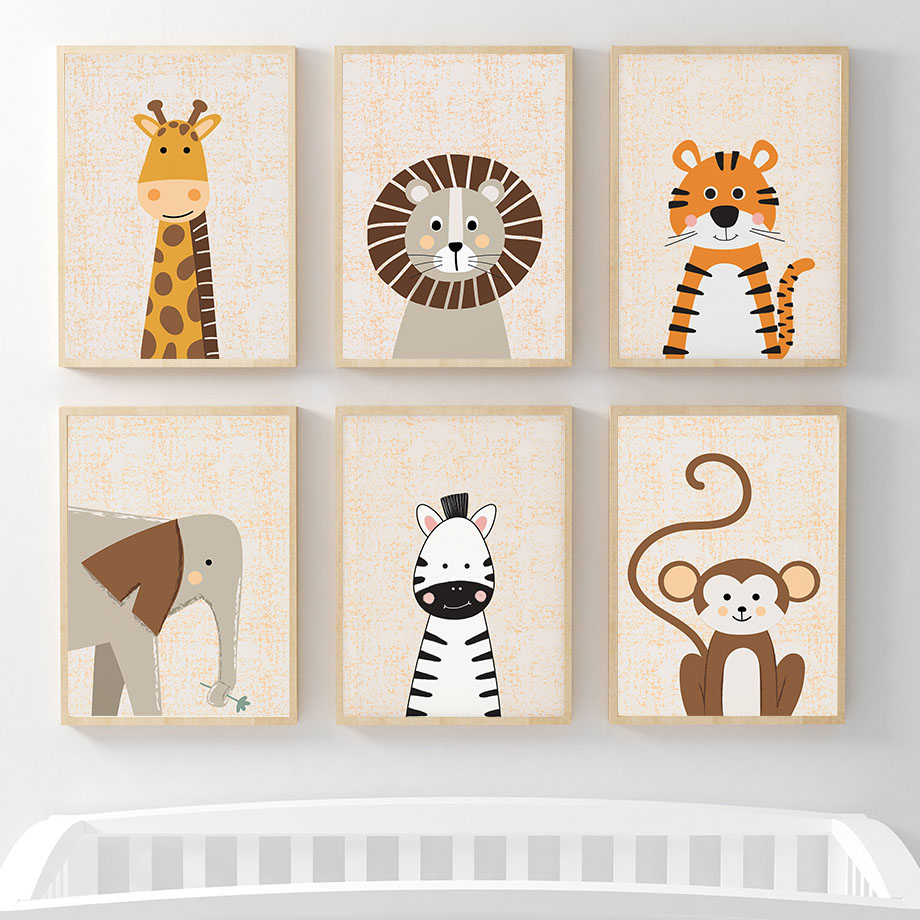 Arte de Parede para Quarto de  - Baby Nursery Animal Pictures avaliação e preço