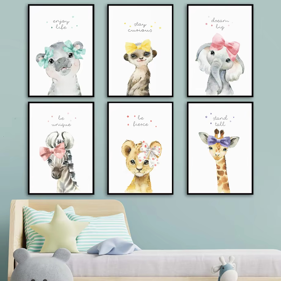Leão zebra girafa elefante hip - Baby Nursery Animal Pictures avaliação e preço