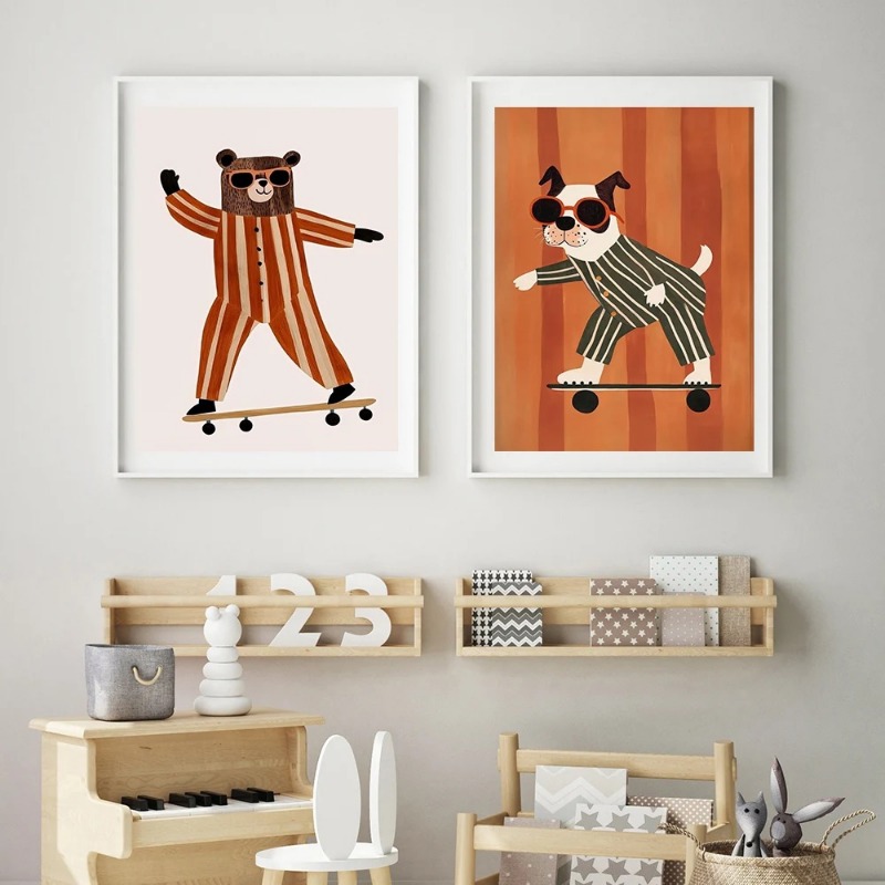 1 unidade de Pôsteres/Impressõ - Baby Nursery Animal Pictures avaliação e preço