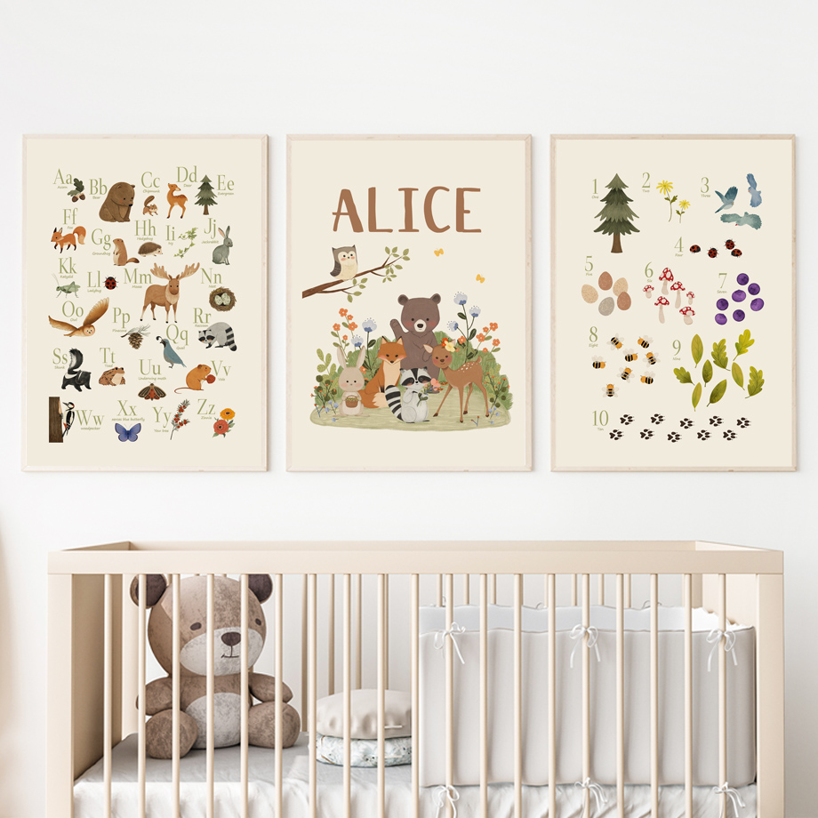 1 peça de arte de parede sem m - Baby Nursery Animal Pictures avaliação e preço