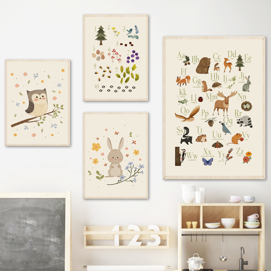 1 peça de arte de parede sem m - Baby Nursery Animal Pictures avaliação e preço
