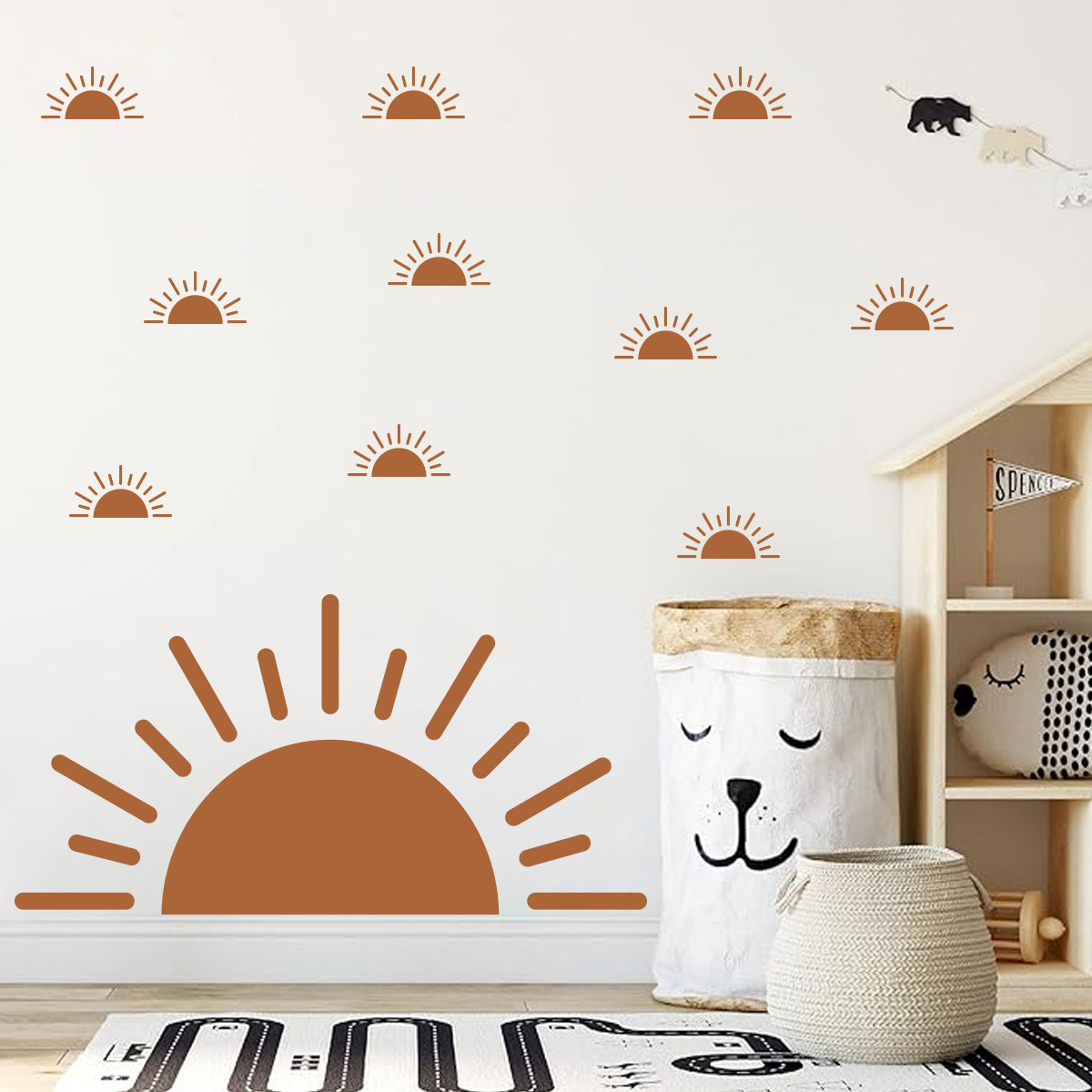 Boho meio sol adesivo de pared - Baby Nursery Vinyl Wall Stickers avaliação e preço
