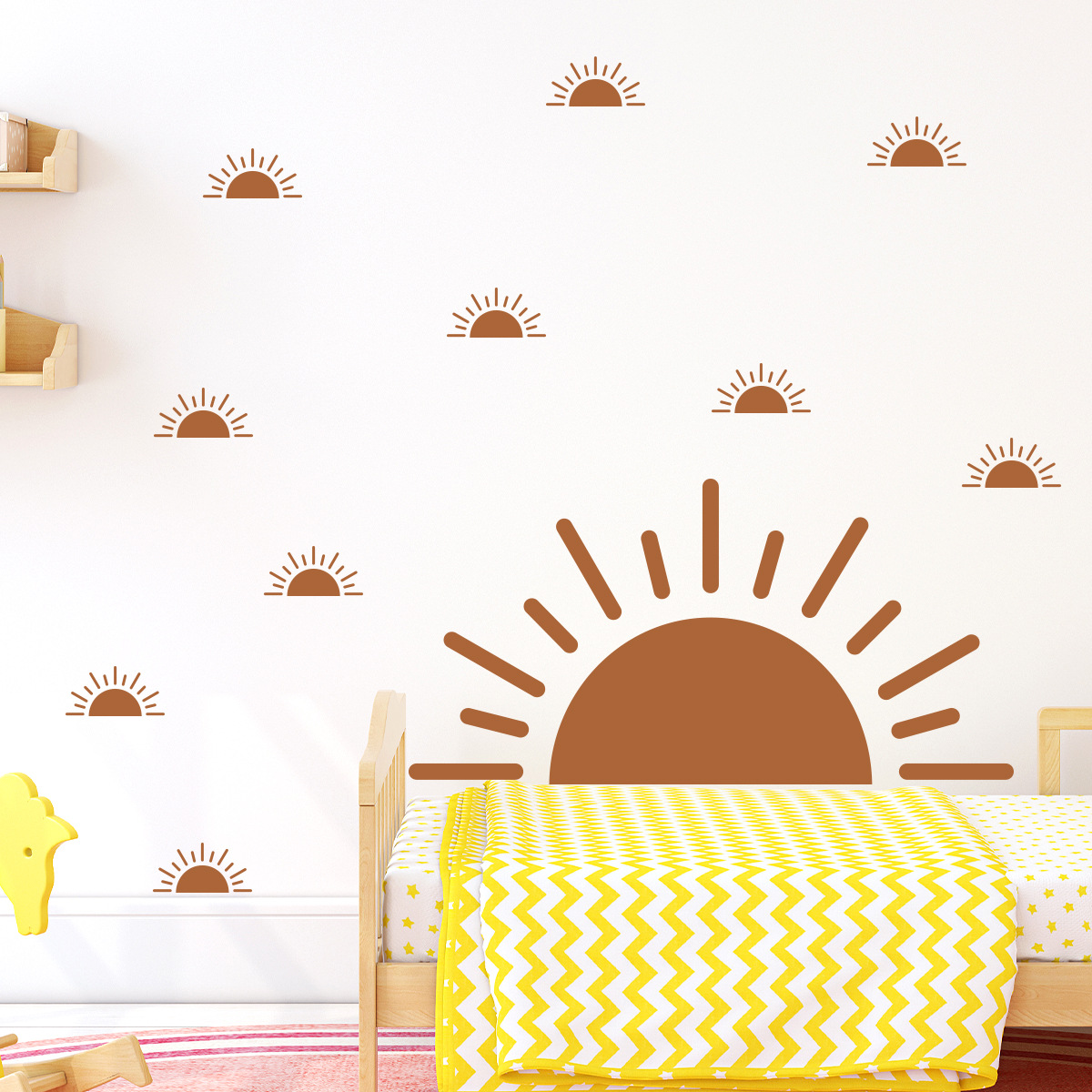 Boho meio sol adesivo de pared - Baby Nursery Vinyl Wall Stickers avaliação e preço